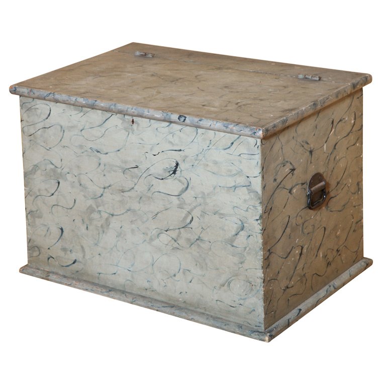 Paint Decorated Blanket Box