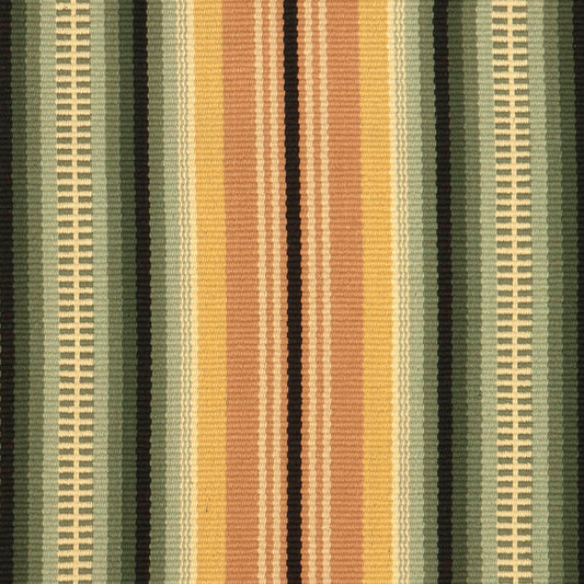 A historic American design offered in two colorways. #51-GR has green, gold, cocoa, mustard, cream and black stripes.