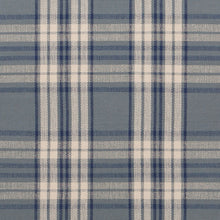 Kentwood #556 is a traditional blue plaid design featuring a medium blue background with cream and navy stripes. Beautiful in a beach or coastal home, or add a bit of country to your kitchen with a runner.