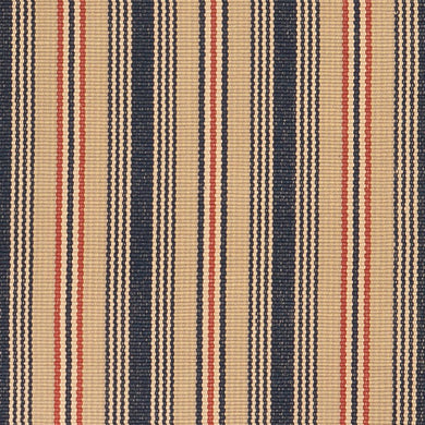 Preston #602 is a traditional vertical stripe design in a muted red, white and blue palette evoking antique Americana. Featuring navy, rust, putty, bisque, light goldenrod and cream stripes. Classical and patriotic, this design is wonderful as a stair runner, hall runner or area rug. 