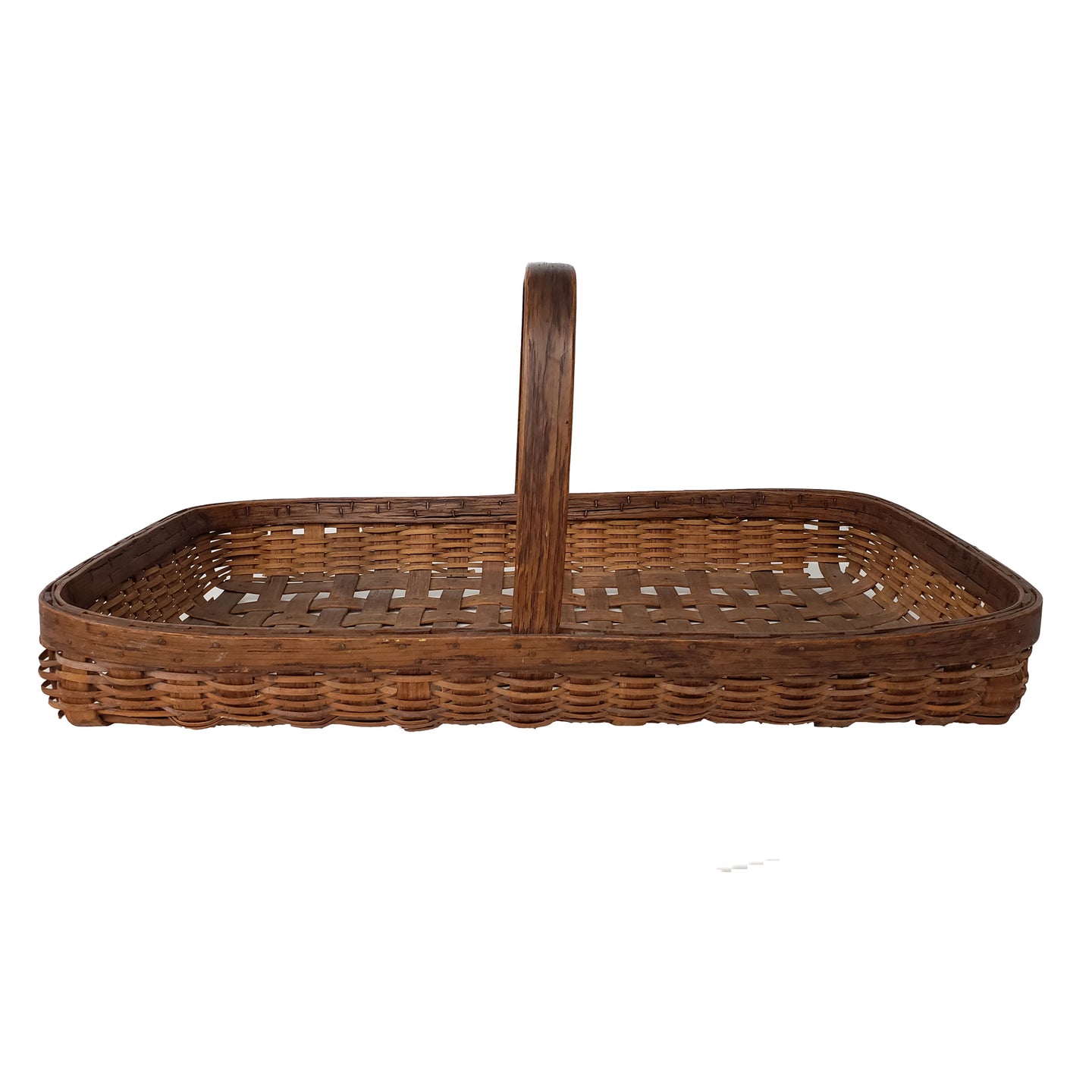 Vintage Flat Bottom Basket with Handle