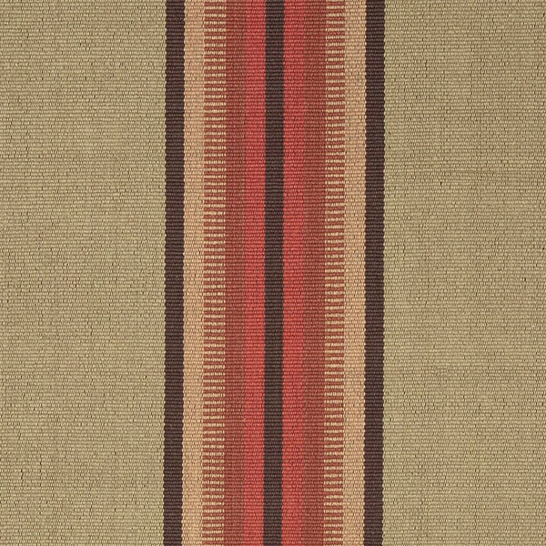 Adamstown is a classic center stripe design that comes in both runner and area rug sizes. It comes in two colorways. This one has red, brown, and gold central stripes on a khaki background with brown stripes on each edge.