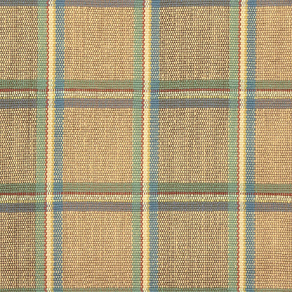 Amagansett #217-C is a versatile windowpane plaid of blue, green, cream, and rust stripes on a sandy background. With hints of blue, green and red and the neutral background, Amagansett coordinates with almost any color palette and is available in runners and area rug sizes up to 9 feet x 12 feet.