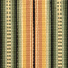 A historic American design offered in two colorways. #51-GR has green, gold, cocoa, mustard, cream and black stripes.
