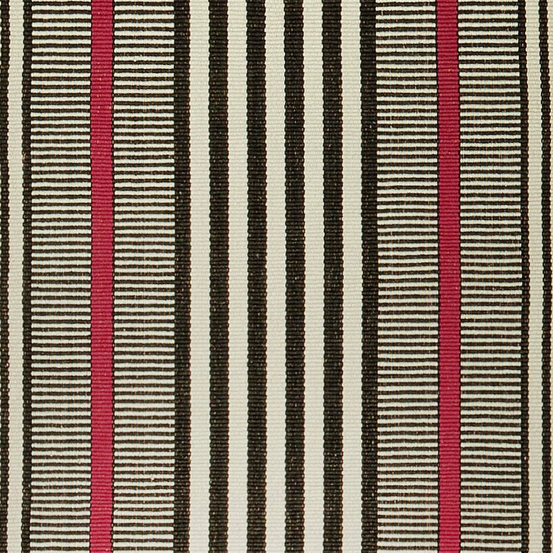A bold design that is stunning on stairs or as a hall runner. Black and red stripes on a beige background make this a statement piece in any room. Classic and also modern, this design coordinates with any interior decorating style.