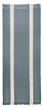 Pennsylvania Bars #1-A-6 features a natural stripe on blue background. Runners include one wide stripe on each side of the rug, while area rug sizes include two stripes per side. This very traditional design is a classic that never goes out of style.