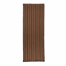 Randolph #271-D is a rich, vertical stripe design featuring cocoa, pumpkin, green, mushroom and tan stripes. Practical and beautiful on stairs or as a hallway runner, this design can also be seamed to any size for room size area rugs.
