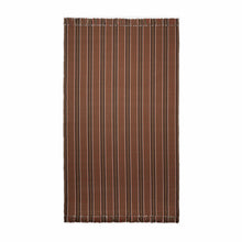 Randolph #271-D is a rich, vertical stripe design featuring cocoa, pumpkin, green, mushroom and tan stripes. Practical and beautiful on stairs or as a hallway runner, this design can also be seamed to any size for room size area rugs.